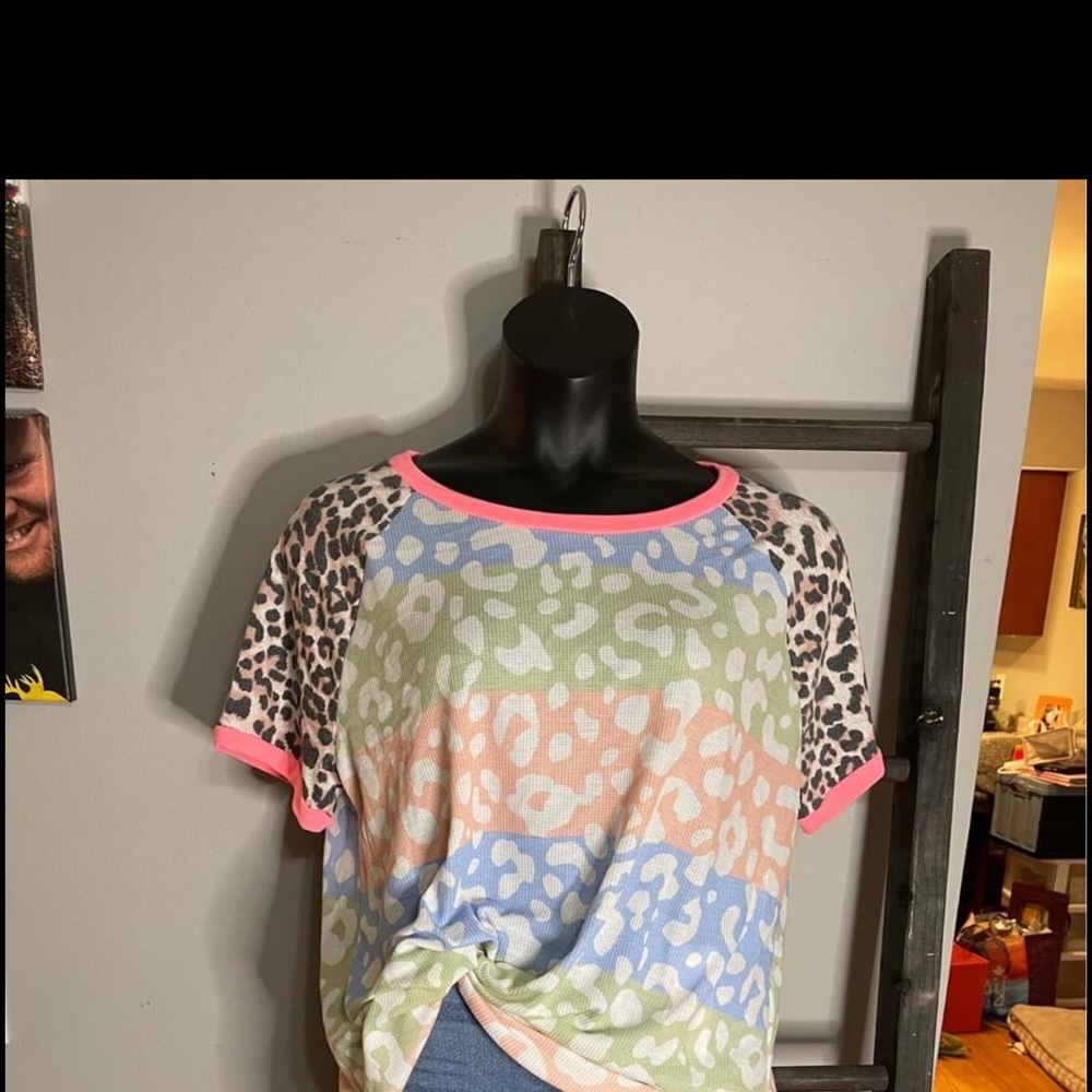 Honeyme waffle knit tee.
